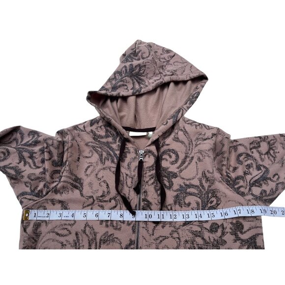 LOGO Large Lounge Print Zip Hoodie Jacket Chiffon Trim 4d - Picture 7 of 10